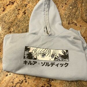 Hunter X Hunter Adult sweatshirt hoodie , size M . Light blue